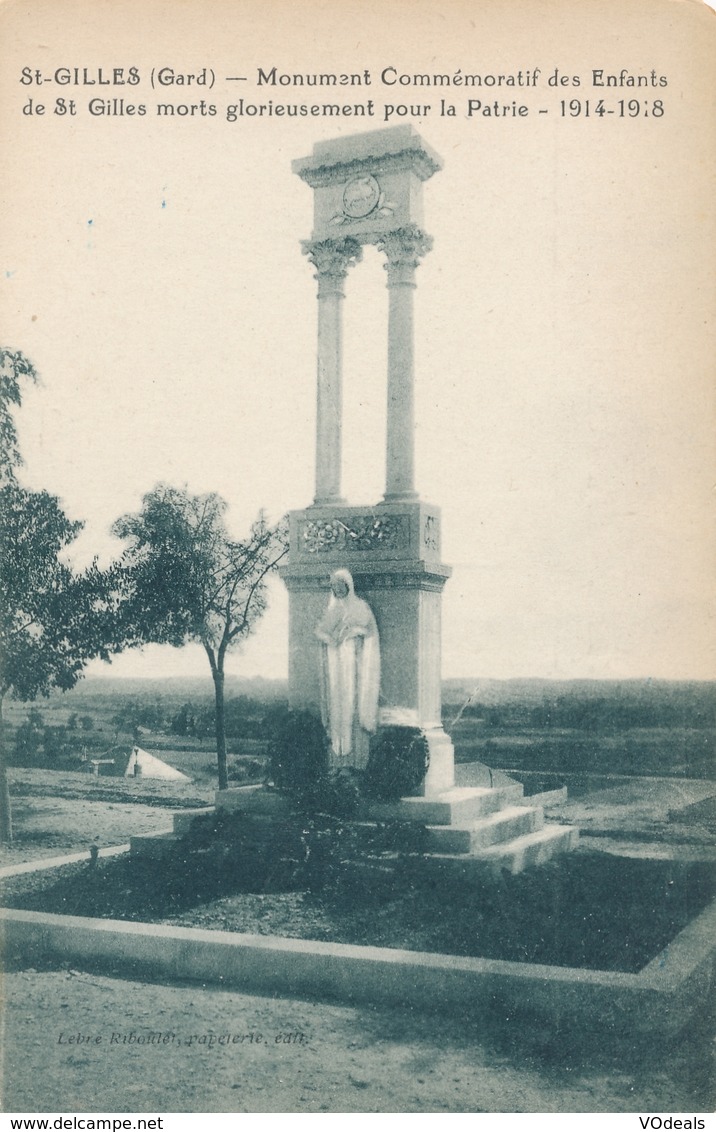 CPA - France - (30) Gard - Saint-Gilles - Monument Commémoratif Des Enfants - Saint-Gilles