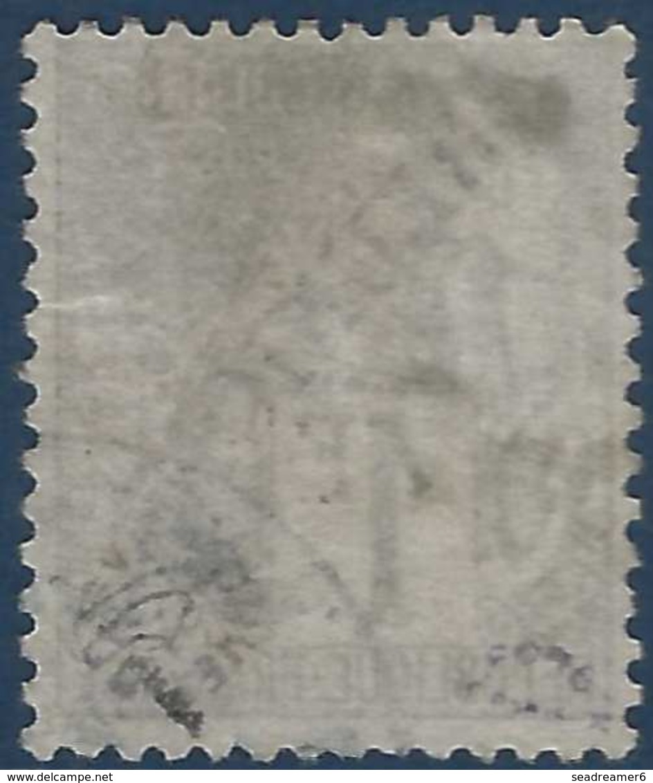 France Colonies Réunion N°28 Oblitéré Dateur Perlé Bleu TTB Signé Brun - Used Stamps