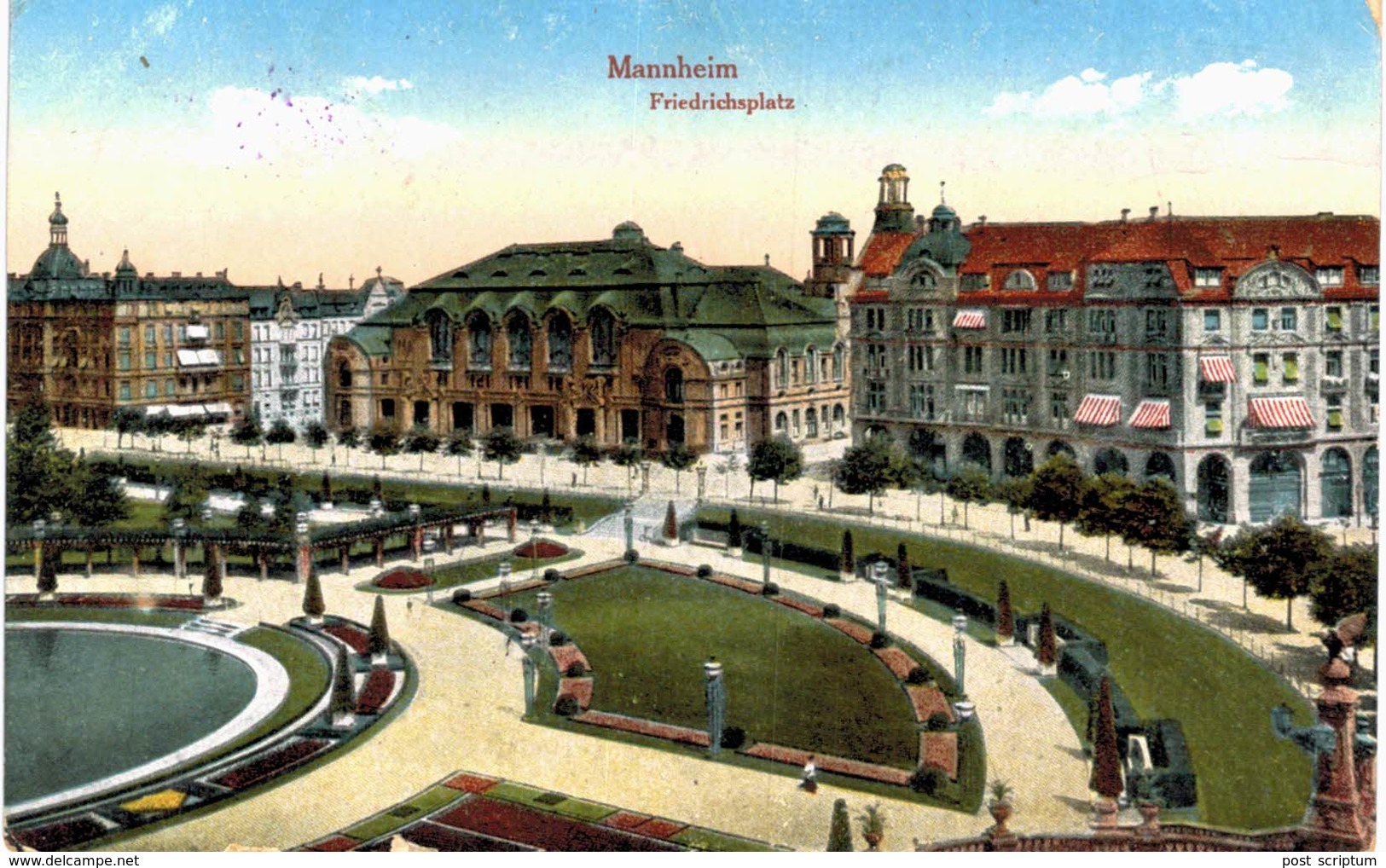 Allemagne -  Mannheim - 5 Karten - Rosengarten - Friedrichsplatz - Hauptpost - Bahnpost - Mannheim
