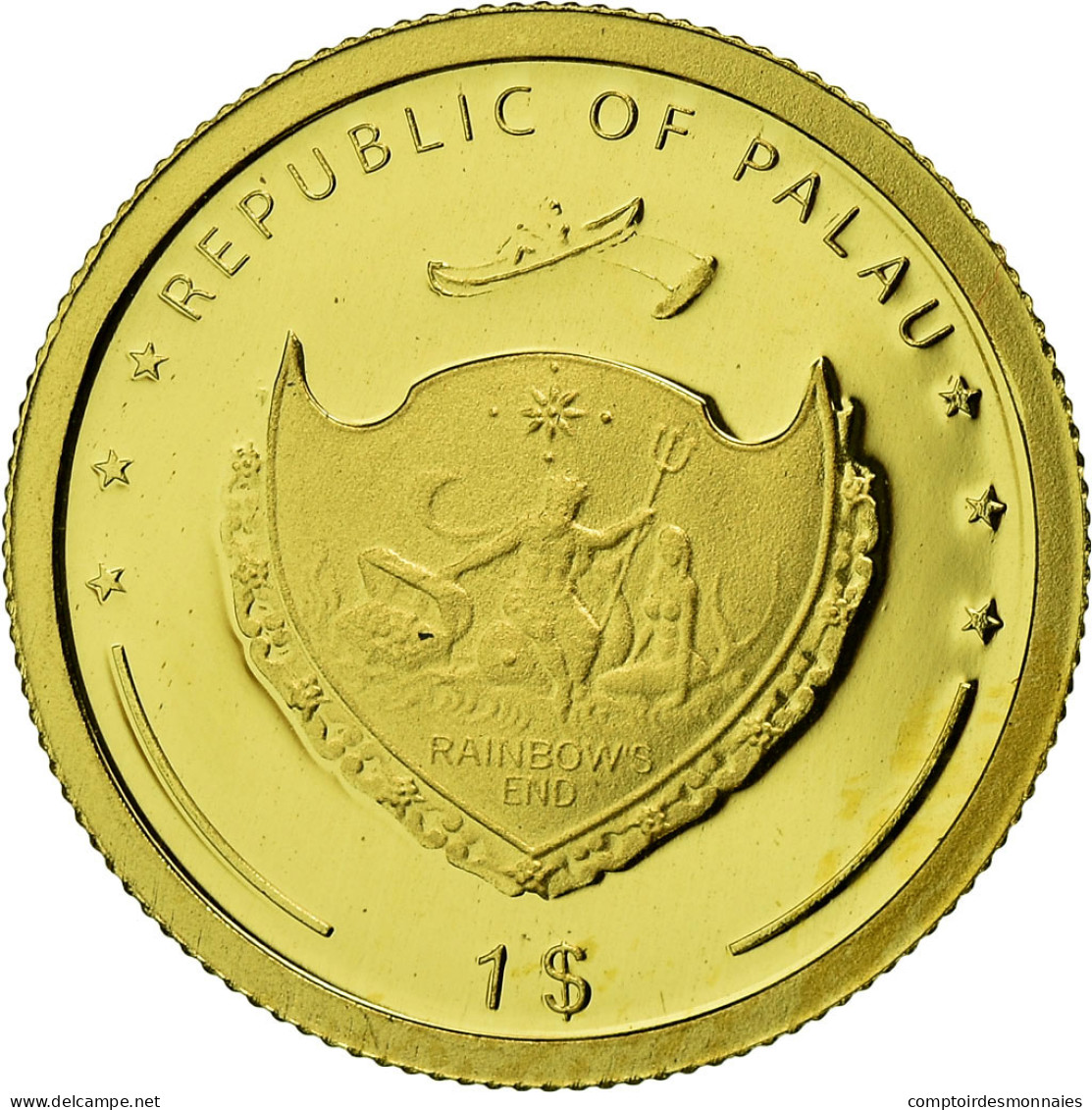 Monnaie, Palau, Fontaine De Trevi, Dollar, 2009, CIT, Proof, FDC, Or, KM:241 - Palau