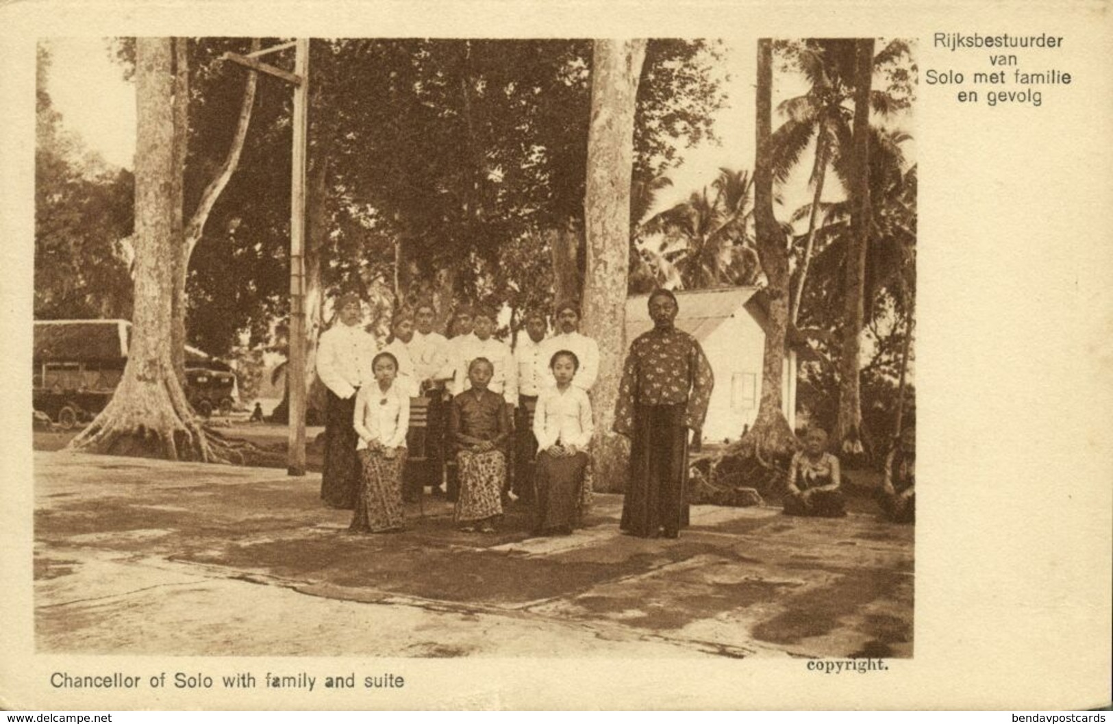 Indonesia, JAVA SURAKARTA SOLO, Chancellor, Family And Suite (1920) Postcard (1) - Indonesië