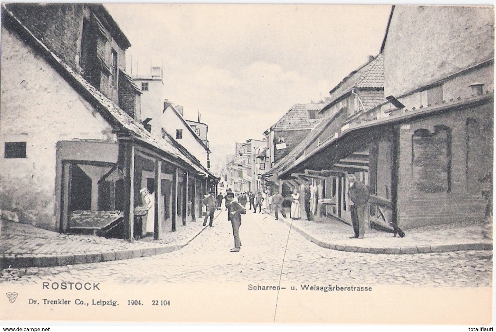 ROSTOCK Scharren- Und Weißgerberstrasse Belebt 1904 TOP- Erhaltung Ungelaufen - Rostock