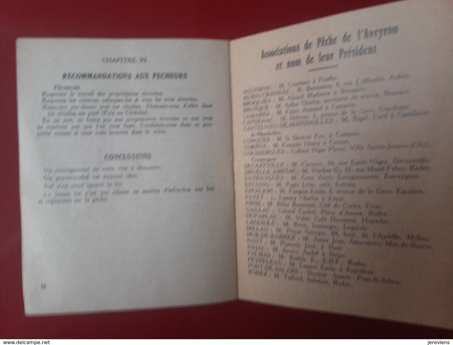 Livret Regles Essentielles De La Police De La Peche Aveyron 1960  J Teillard - Pêche