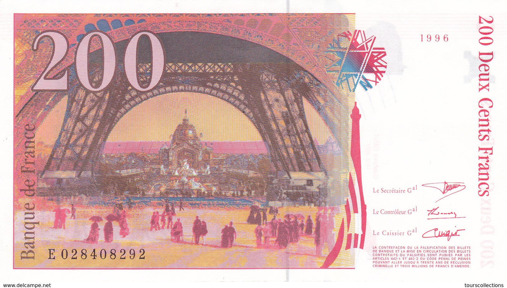 FAY 75/02 - 200 FRANCS EIFFEL  - 1996 SPL   Alphabet E - 200 F 1995-1999 ''Eiffel''