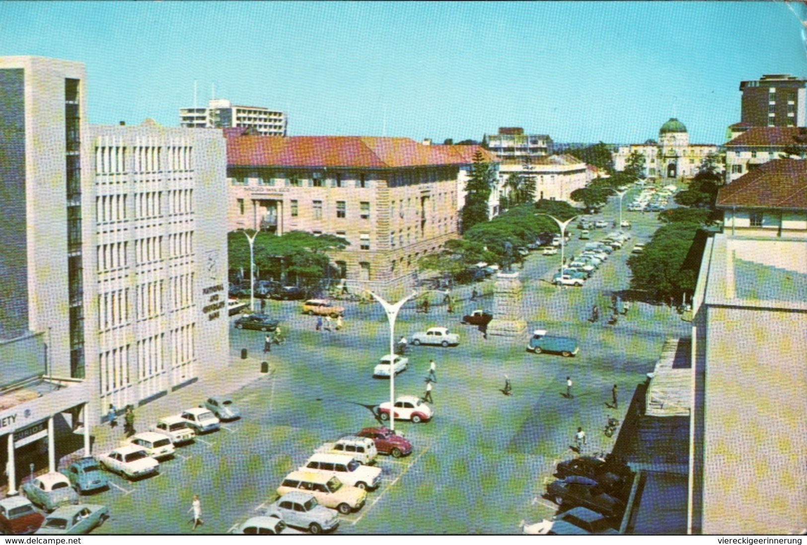 !  Modern Postcard Bulawayo, Rhodesia, Banks, Barclay Bank, High Court, Autos, Cars - Zimbabwe