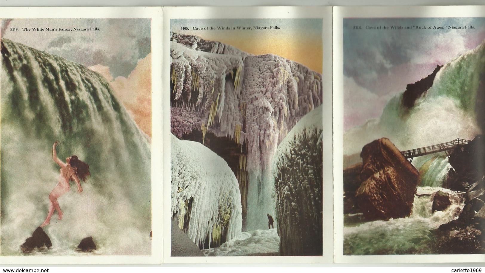 NIAGARA FALLS  SOUVENIR FOLDER 22 PICTURESQUE VIEWS IN COLOR 1915  FG - Chutes Du Niagara