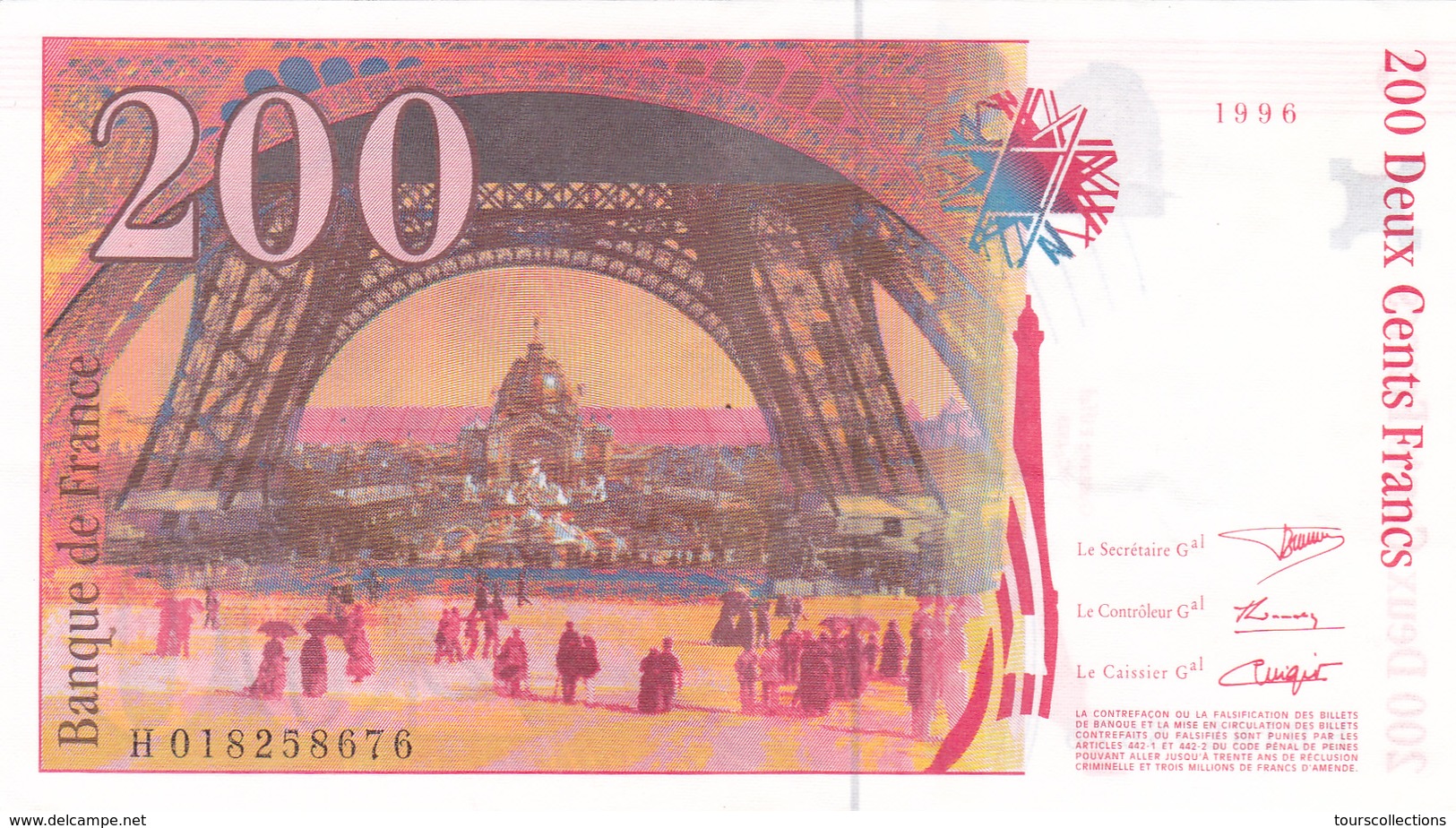 FAY 75/02 - 200 FRANCS EIFFEL  - 1996 SUP   Alphabet H - 200 F 1995-1999 ''Eiffel''