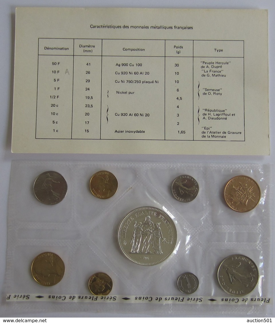 28455g MONNAIE DE PARIS - SERIE FLEURS DE COINS 1974 - Boite D&acute;origine - Autres & Non Classés