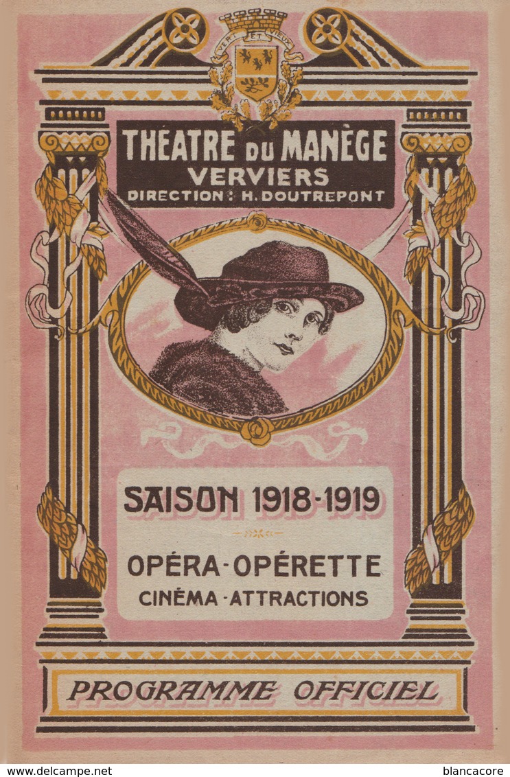 VERVIERS 1918/19 THEATRE DU MANEGE - Programmes