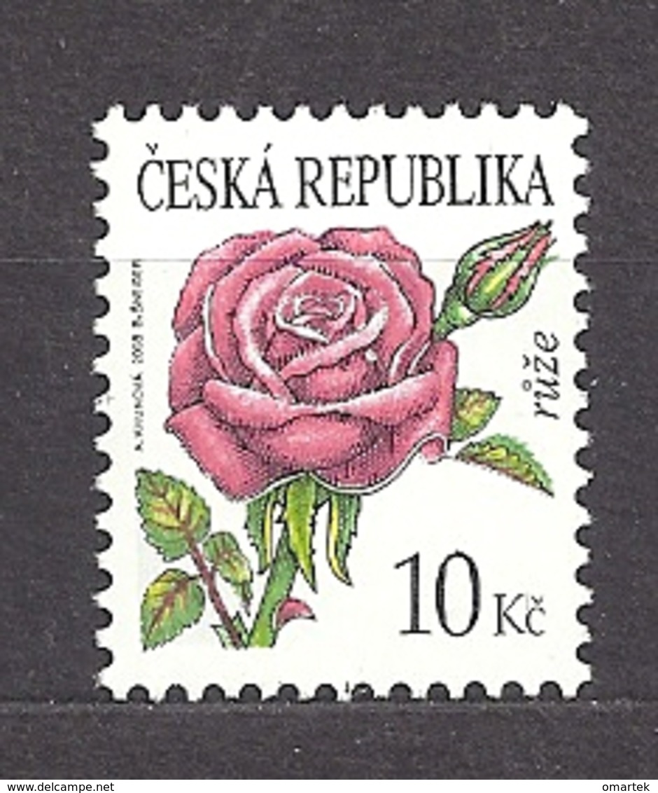 Czech Republic 2008 MNH ** Mi 542 Sc 3365 Flowers Rose. Tschechische Republik. - Ungebraucht