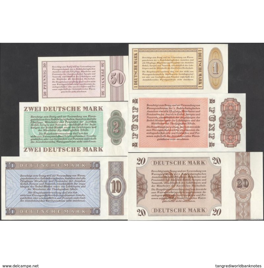 TWN - BETHEL, SAREPTA, NAZARETH - 50 Pfennig, 1-2-5-10-20 Mark 1973 Set Of 6 UNC - Other & Unclassified