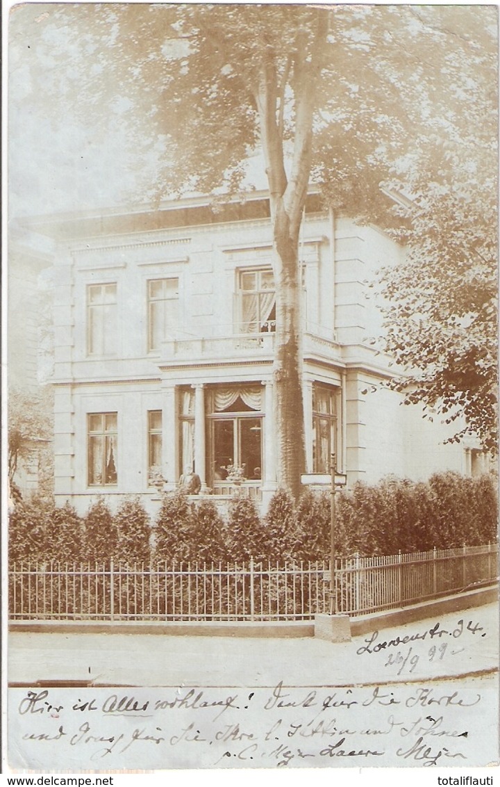 Hamburg WANDSBEK Loewenstraße 24 Eckvilla Original Braune Private Fotokarte 28.8.1899 Gelaufen - Wandsbek