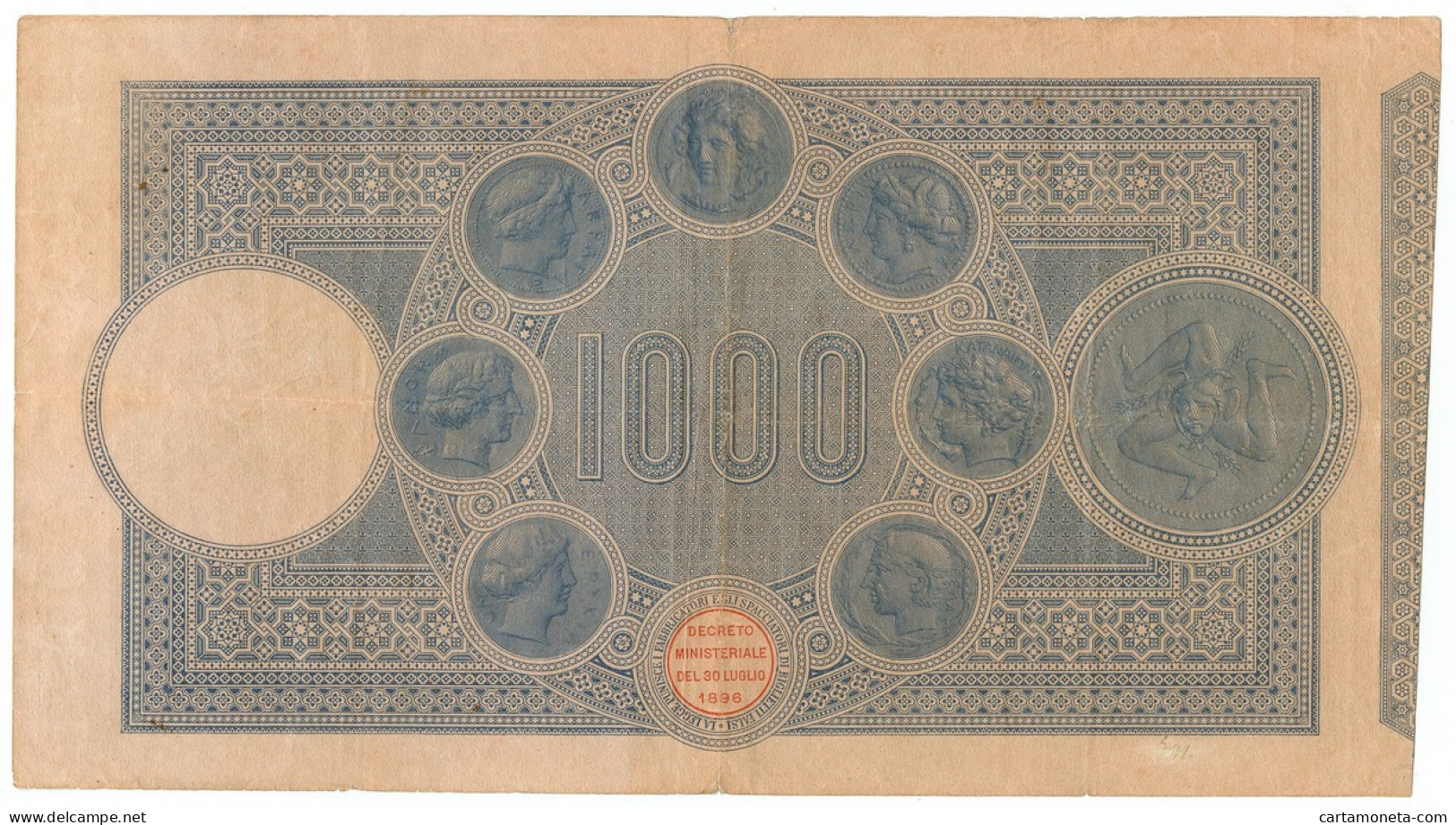 1000 LIRE BANCO DI SICILIA BIGLIETTO AL PORTATORE 30/05/1919 BB - Other & Unclassified