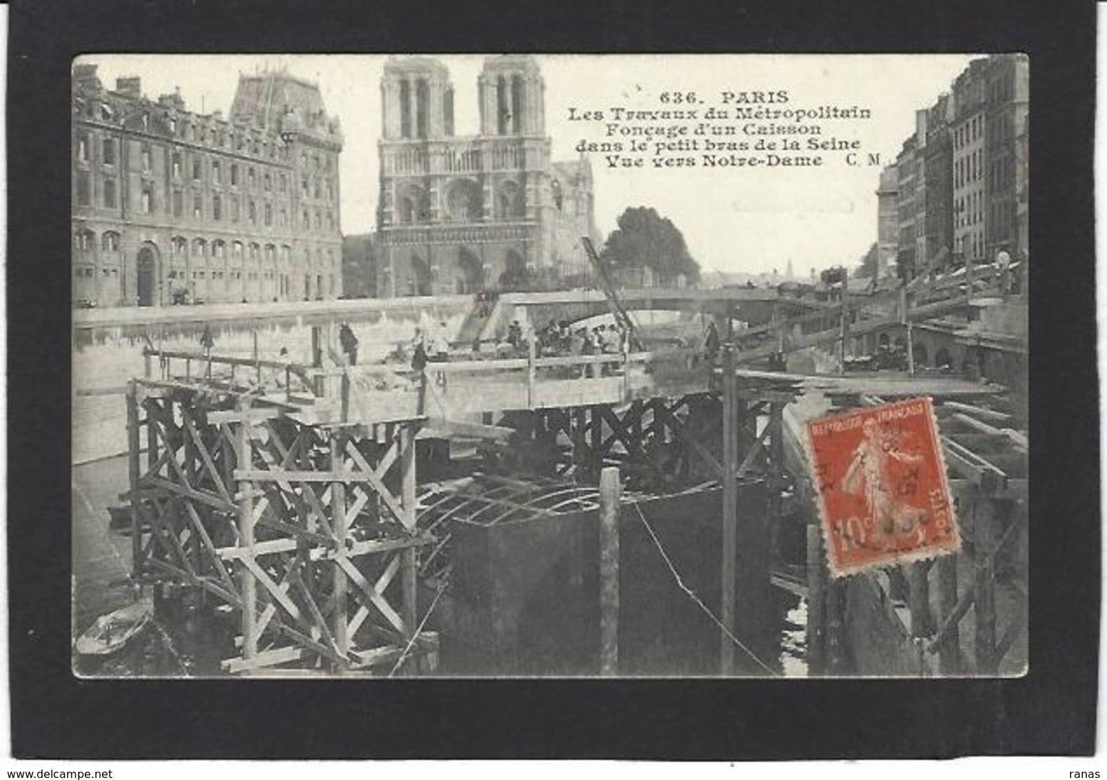 CPA Paris 75 Métro Métropolitain Circulé Construction - Pariser Métro, Bahnhöfe