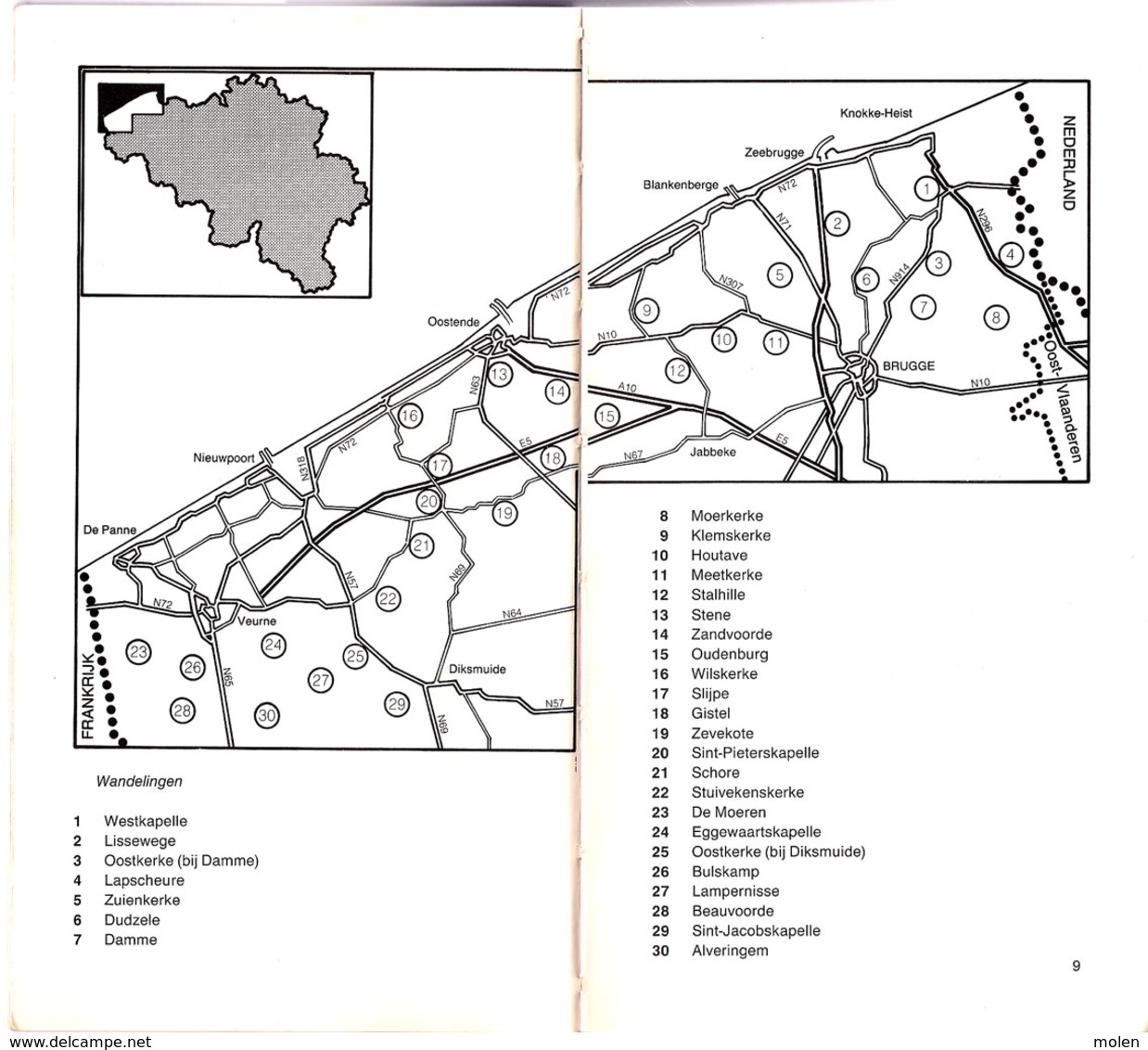 WANDELEN DOOR DE VLAAMSE KUSTPOLDERS * LANNOO 168blz GIDS VOOR 30 WANDELINGEN Wandel Kust Polder Polders Littoral Z395B - Other & Unclassified