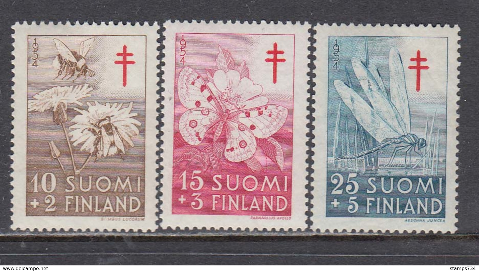 Finland 1954 - Insekten, Mi-Nr. 434/36, MNH** - Unused Stamps