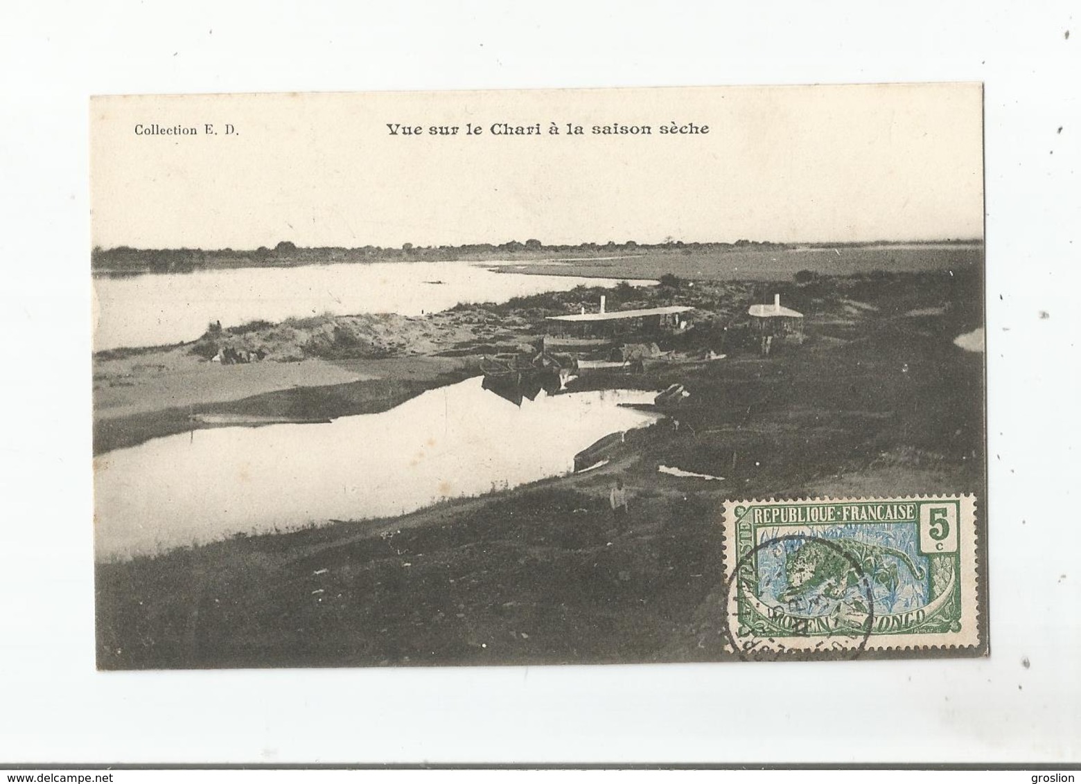 VUE SUR LE CHARI A LA SAISON SECHE 1913 - Tchad