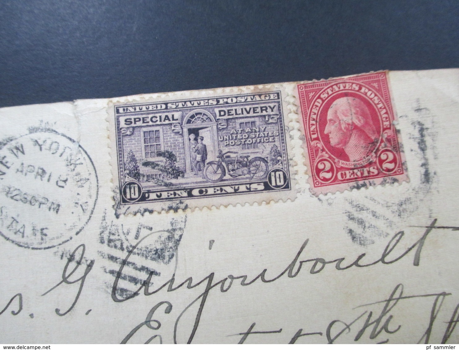 USA 1928 Special Delivery 2 Belege New York Sta G. Und Sta F Und Sta Y Eilmarke Nr. 258 - Lettres & Documents
