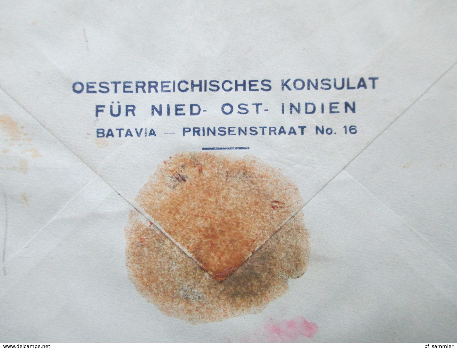 Niederländisch Indien 1923 Registered Letter Ned Indie Batavia 924 Beleg Oesterreichisches Konsulat Für Nied. Ost Indien - Indes Néerlandaises