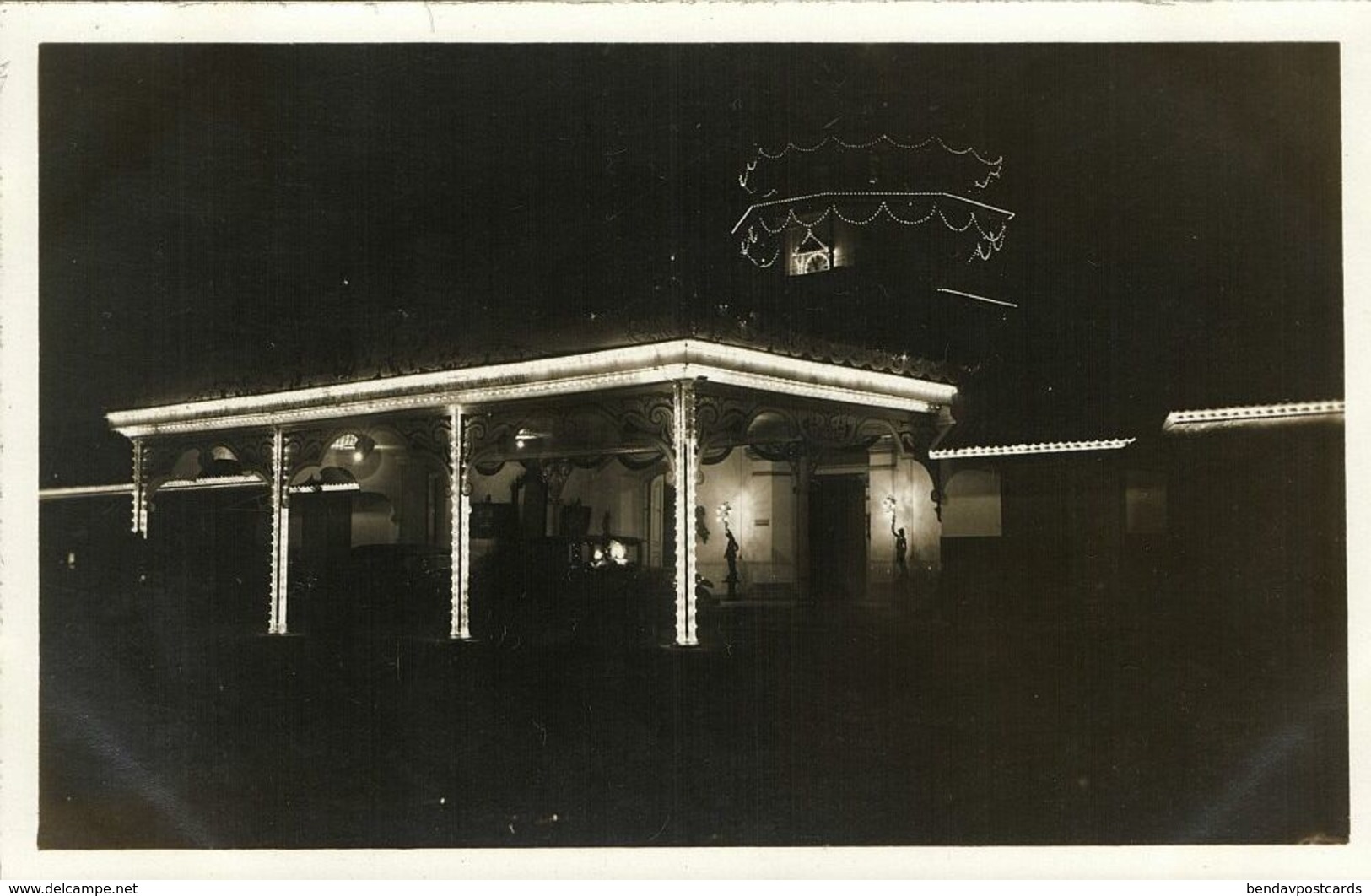 Indonesia, JAVA SURAKARTA SOLO, Illuminated Sunan Kraton (1930s) RPPC Postcard - Indonesië