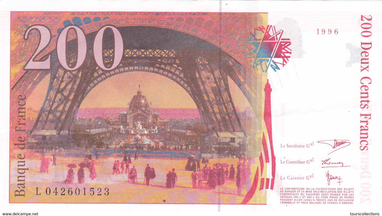 FAY 75/03a - 200 FRANCS EIFFEL  - 1996 SUP +  Alphabet L - 200 F 1995-1999 ''Eiffel''