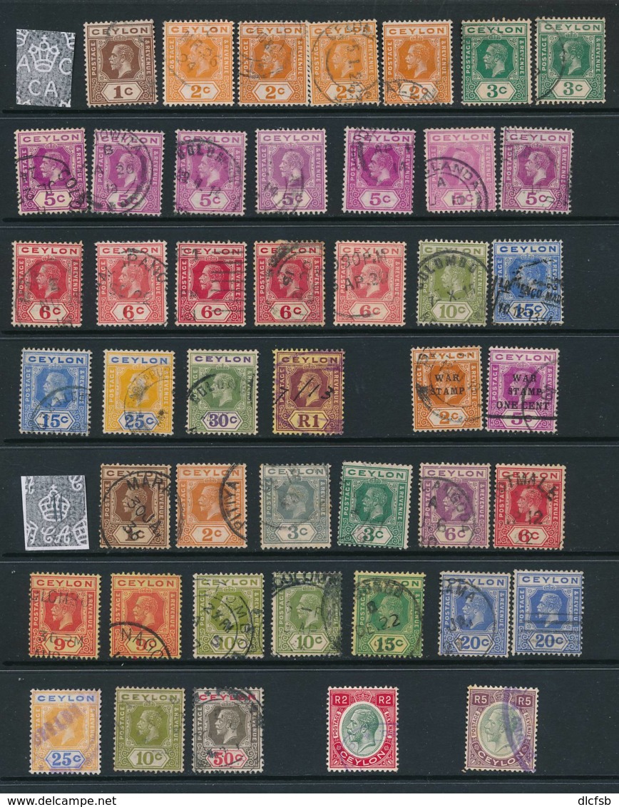 CEYLON, 1912-27 George V Collection To 5R Fine, Cat £60 - Ceylon (...-1947)