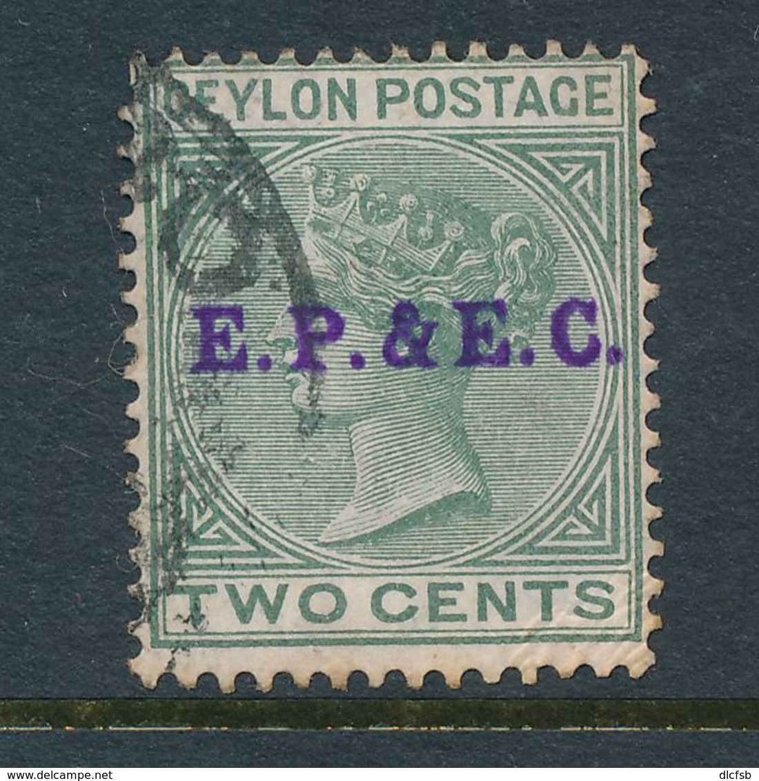 CEYLON, Firm Chop E.P.& E.C. On Q Victoria Stamp - Ceylon (...-1947)