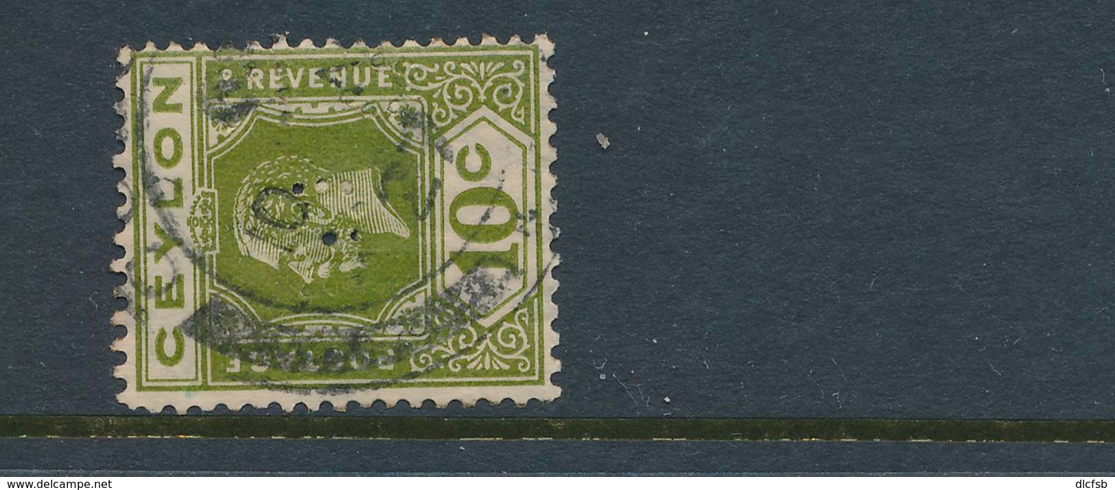 CEYLON, Perfin  HSB  George V 10c - Ceylon (...-1947)