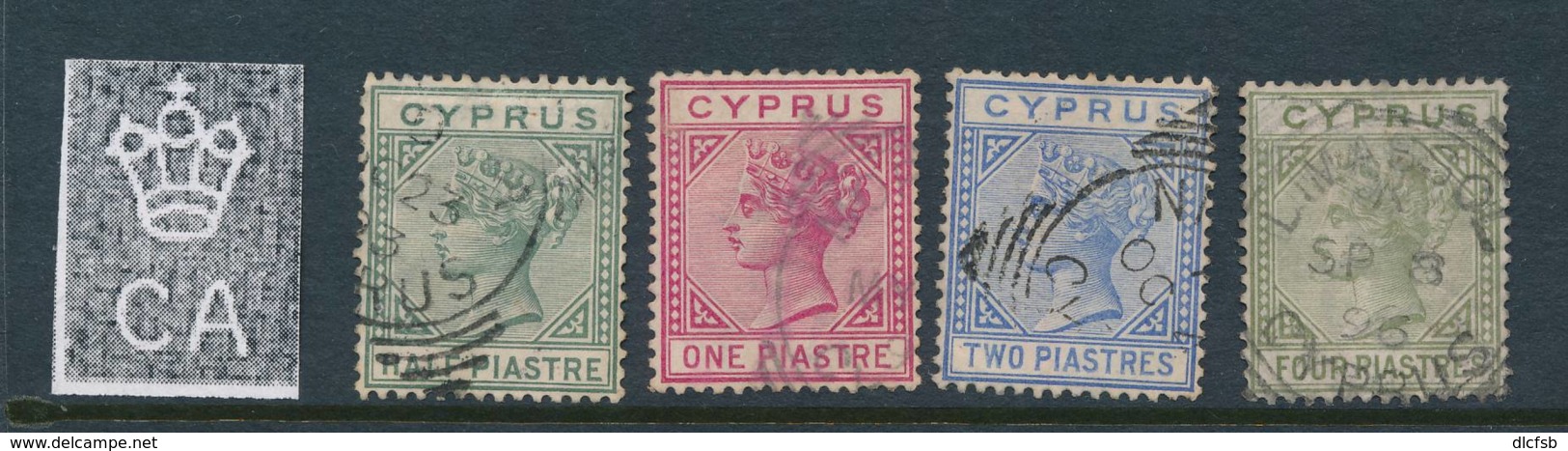 CYPRUS, 1892 To 4Pi (DIE 2) 4Pi Has Thin, Others Fine Used, Cat £65 - Cyprus (...-1960)