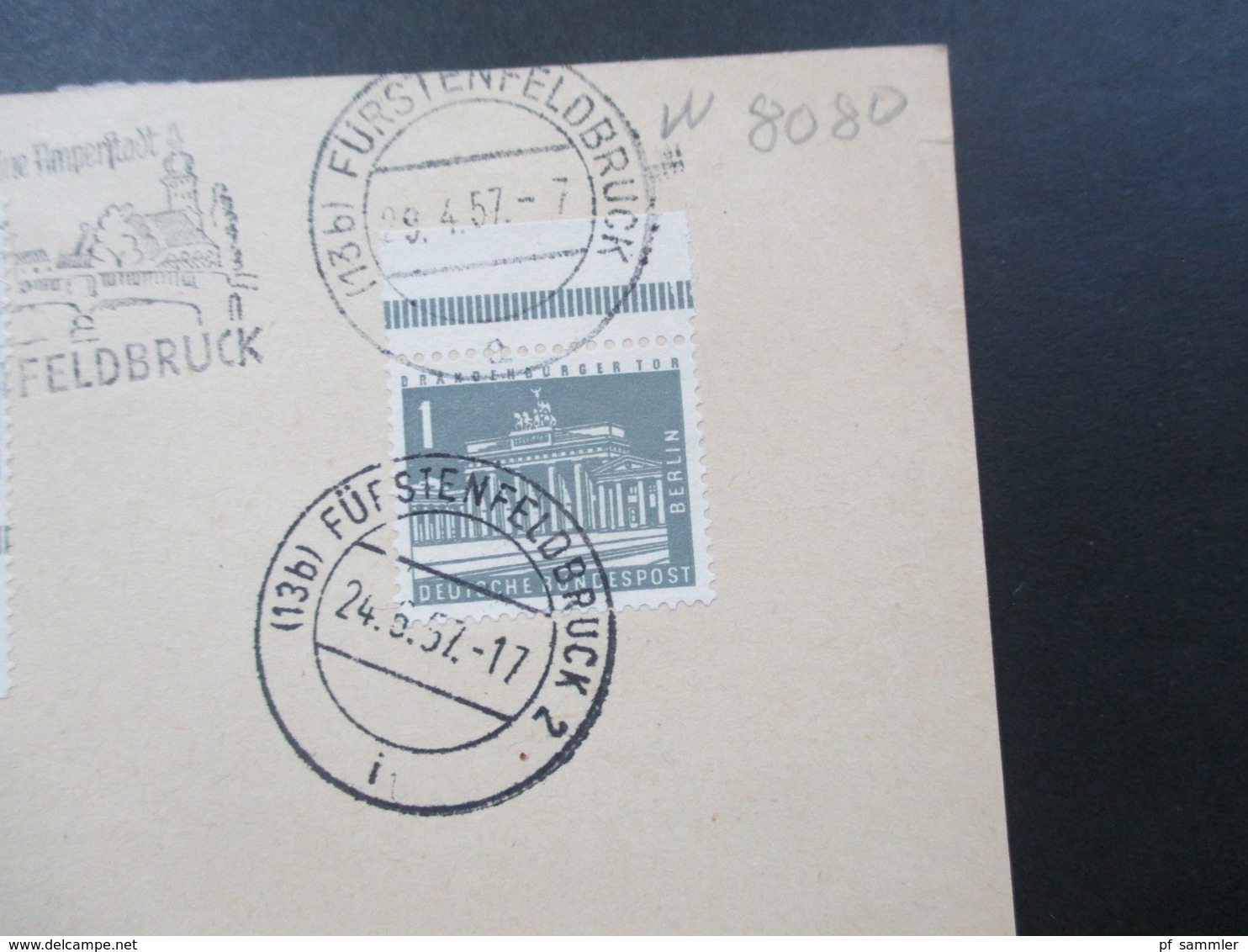 BRD 1957 Nr. 226 Waag. Paar Unterran Mit Druckerzeichen DZ Ld Auf PK Sauber Gestempelt KW 260€ RRR - Briefe U. Dokumente