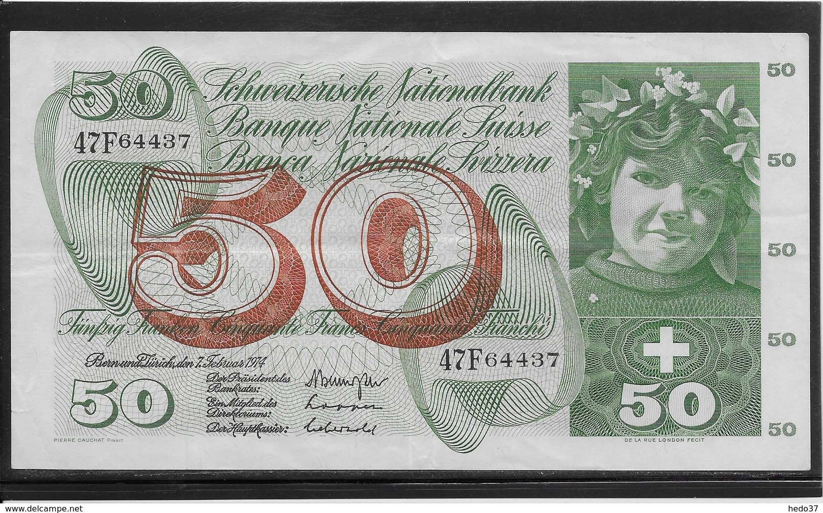 Suisse - 50 Francs - Pick N°48n - SUP - Svizzera