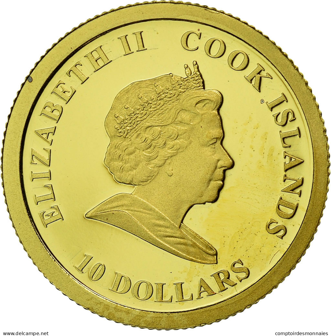 Monnaie, Îles Cook, Capt. James Cook, 10 Dollars, 2008, Franklin Mint, Proof - Cook Islands