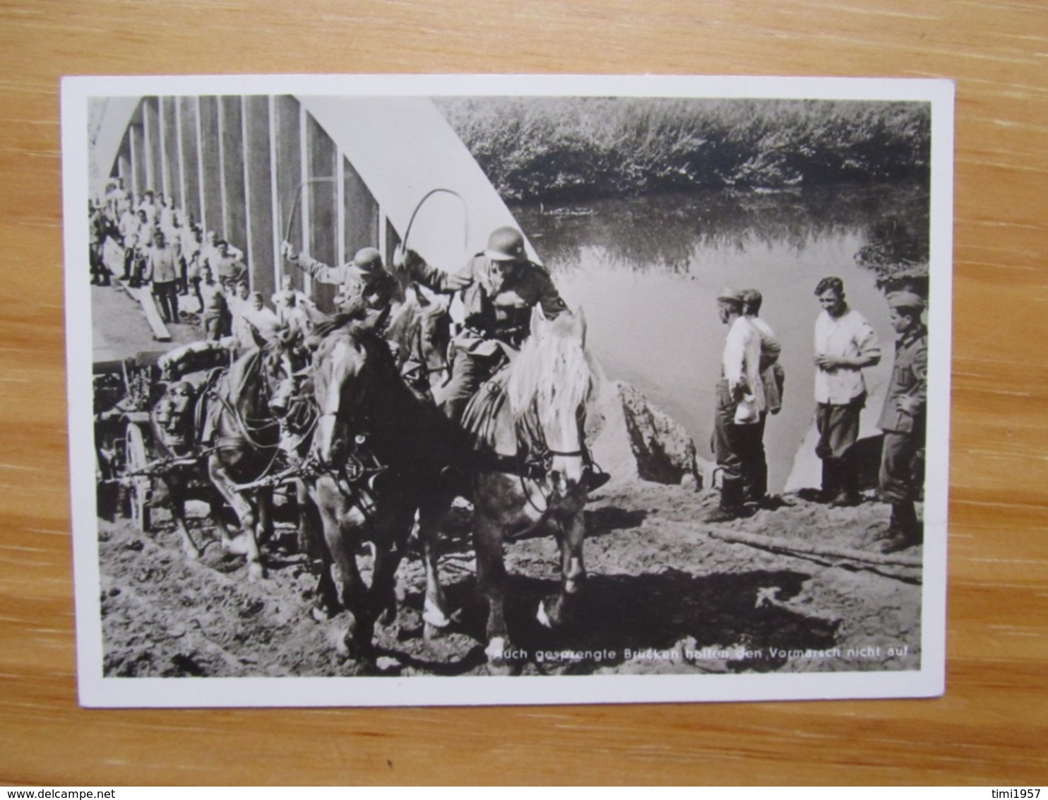 Wehrmachtskarte "Auch Gesprengte Brücken Halten Den Vormarsch Nicht Auf" Photo Hoffmann SST Danzig 1939 - Weltkrieg 1939-45