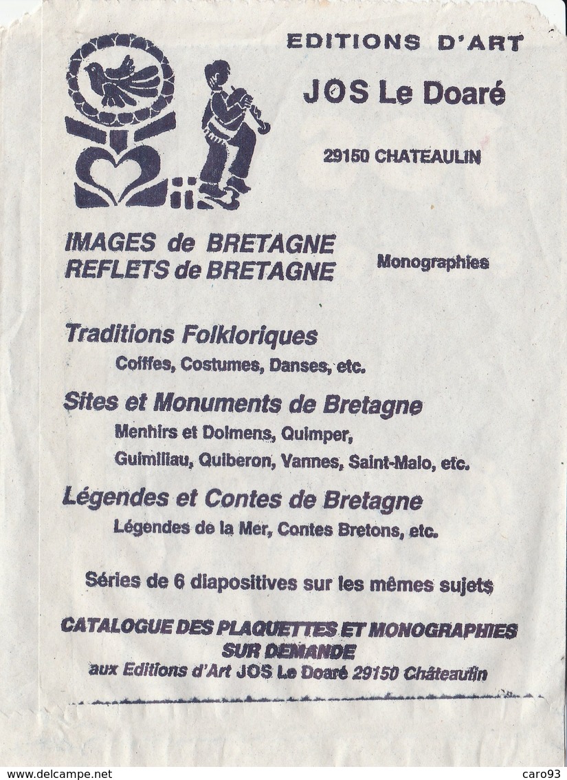 Pochettes D'emballage Anciennes Pour Cartes Postales, Publicité Pour Les Editions D'Art JOS à Châteaulin - Non-classés