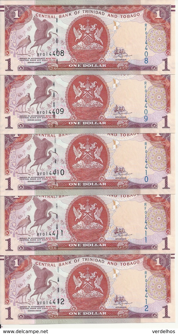 TRINIDAD ET TOBAGO 1 DOLLAR 2006(2017) UNC P 46 C ( 5 Billets ) - Trinité & Tobago