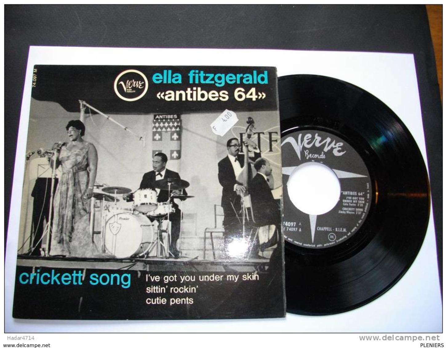 ELLA FITZGERALD "ANTIBES 64" CRICKETT SONG - VERVE 45 EO MEDIUM 74097 - Jazz