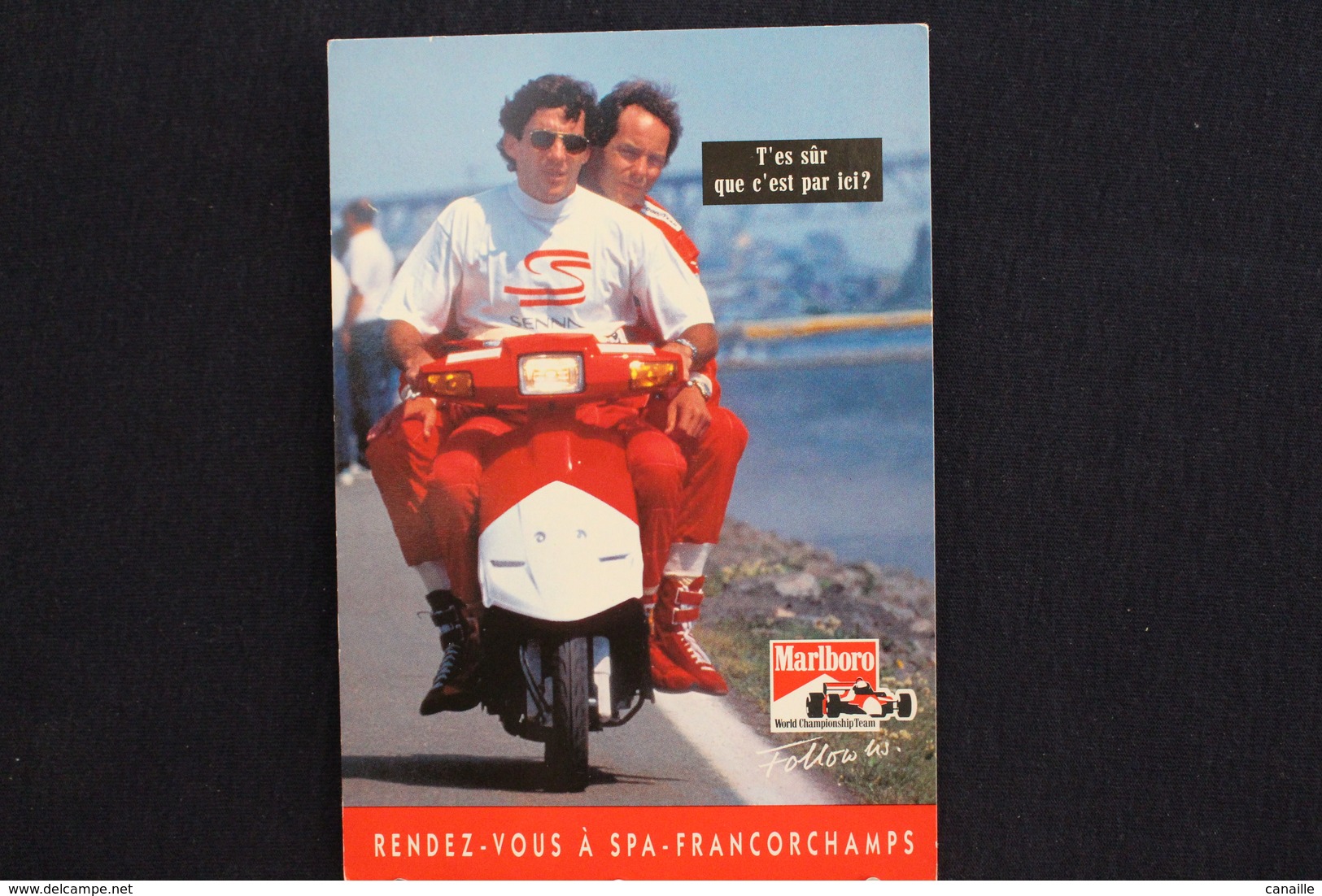 F-239 / Affiche Publicitaire, Malboro - World Championship Team - Ayrton Senna - Rendez-vous à  Spa - Francorchamps - Sportifs