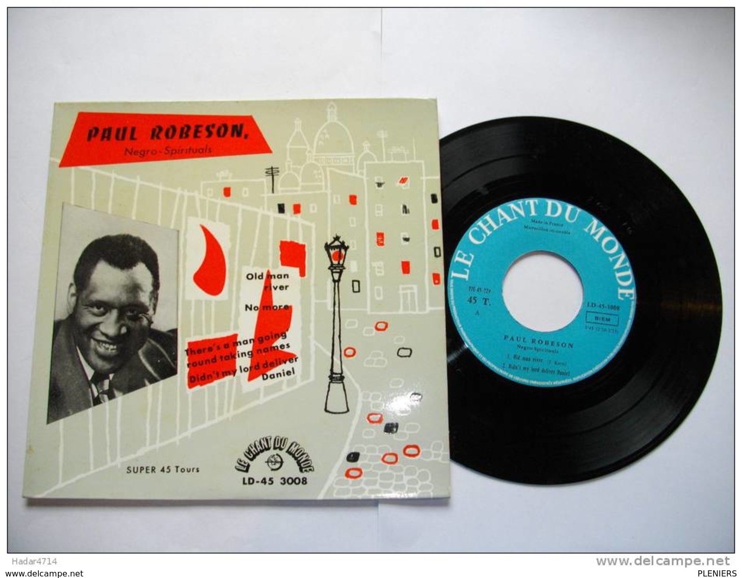 PAUL ROBESON / NEGRO-SPIRITUALS / OLD MAN RIVER / LE CHANT DU MONDE LD 45 3008  45 Tours - Musiques Du Monde