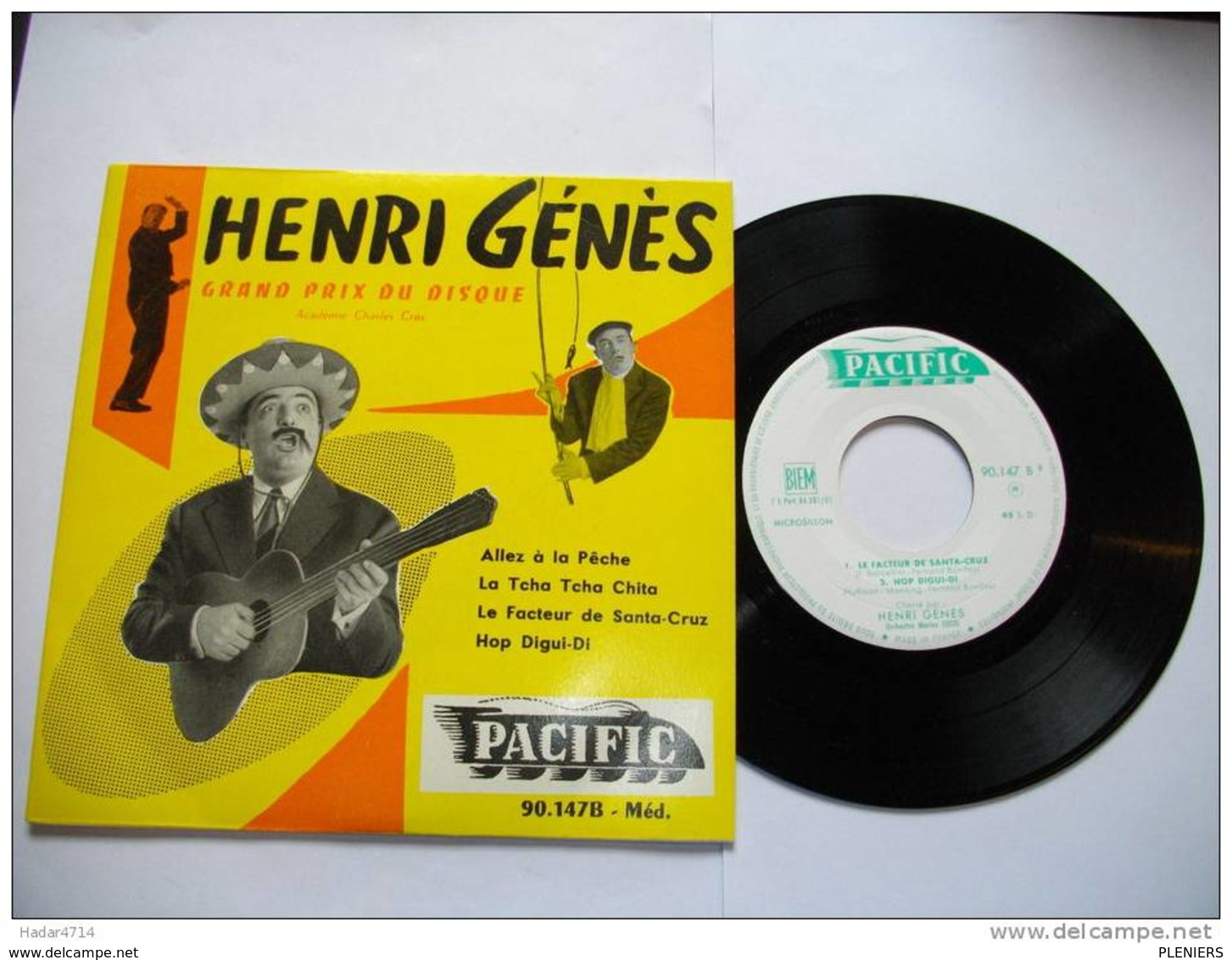 HENRI GENES / GRAND PRIX DU DISQUE / ACADEMIE CHARLES CROS / 45 TOURS PACIFIC 90.147B - Méd. - Musiques Du Monde