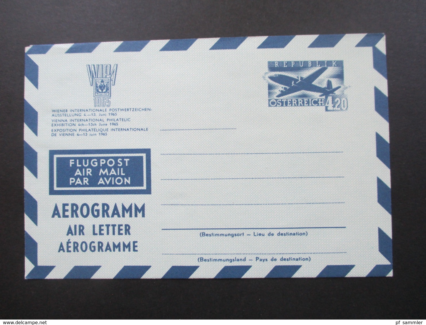 Österreich 1950 / 60er Jahre Aerogramm 7 Stück teilweise IFA und WIPA Zudrucke! 6x ungebraucht und 1x FDC Einschreiben