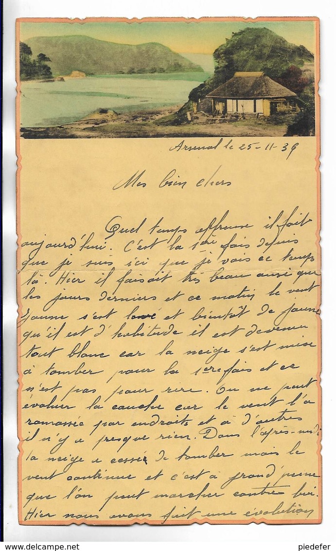 CHINE - Lettre Correspondance écrite De ARSENAL (TIENTSIN  ) Le 25/11/1936 - Belle Illustration  En Début De Page - Documents Historiques