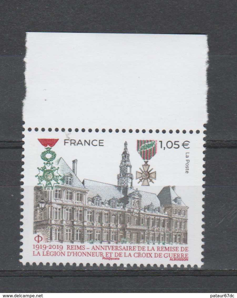 FRANCE / 2019 / Y&T N° 5338 ? ** : Reims Légion D'Honneur Et Croix De Guerre BdF Haut - Gomme D'origine Intacte - Neufs