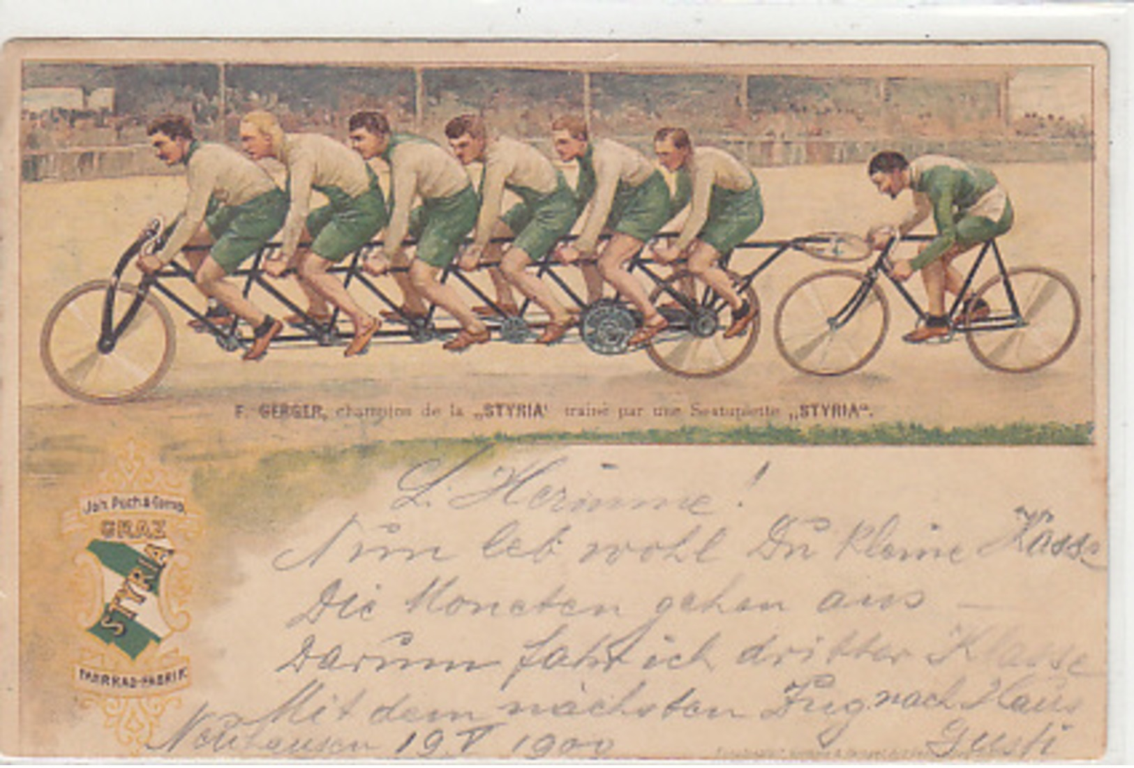 STYRA - Fahrrad-Reklame - F.Gerber, Champion - Stabstempel "Neuhausen" - 1900      (P-179-70915) - Publicité