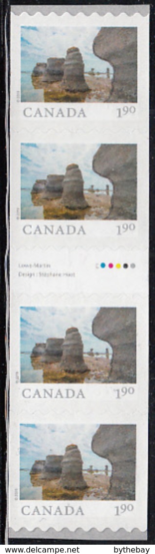 Canada 2019 MNH Sc 3151 $1.90 Mingan Archipelago Coil Gutter Strip Of 4 - Neufs