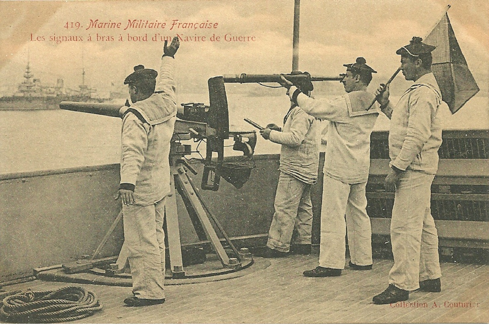 Marine Militaire Française - Les Signaux à Bras - Guerre