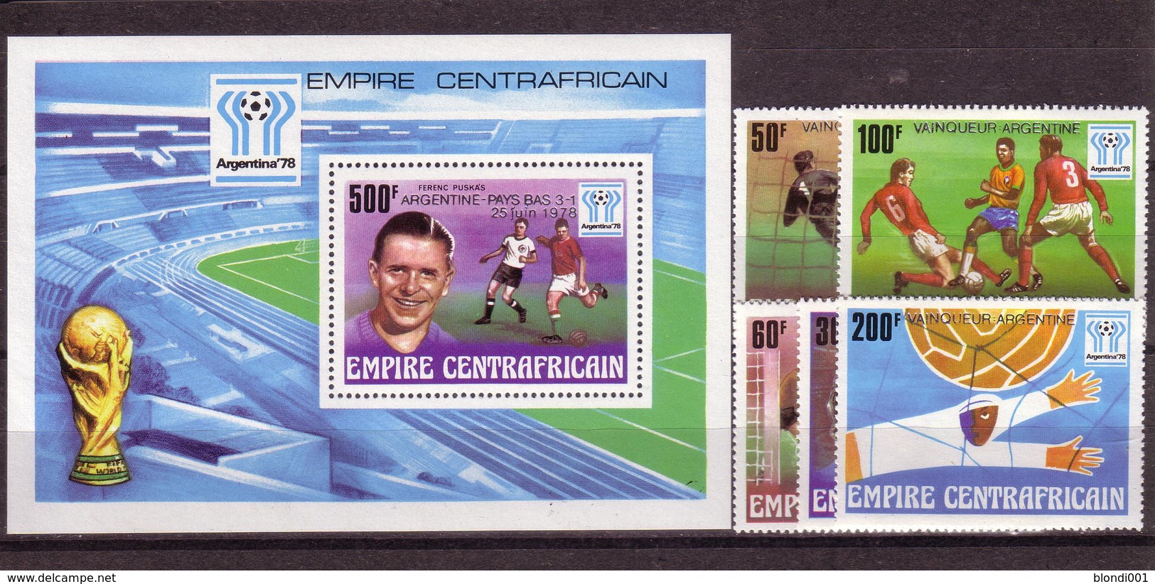 Soccer World Cup 1978 - Footbal - C.-AFRICA - S/S+Set Silv Ovp MNH - 1978 – Argentina