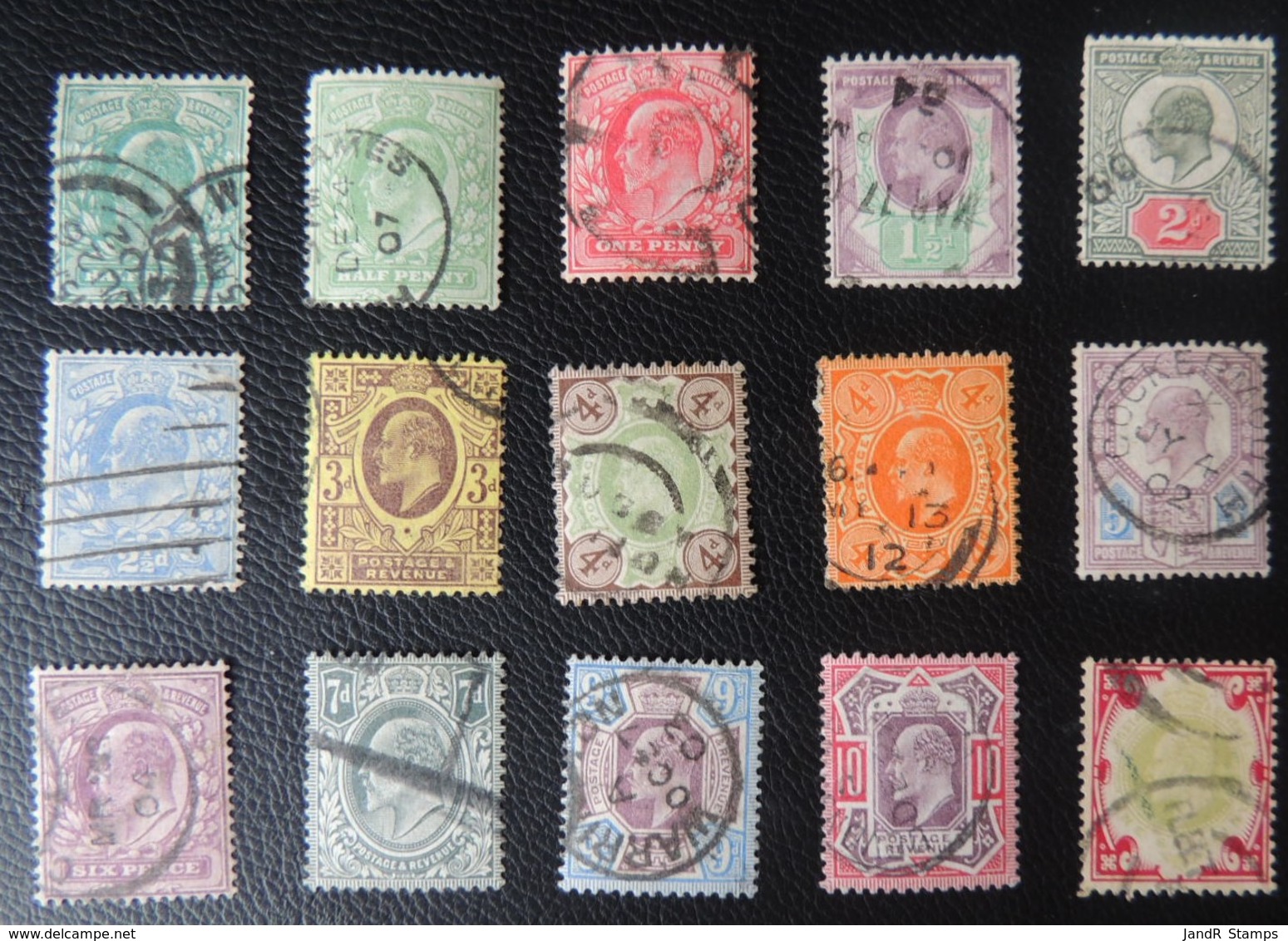 GREAT BRITAIN KEVII 1902-1913 FULL SET 1/2d - 1s (14 VALUES) USED GB - Used Stamps