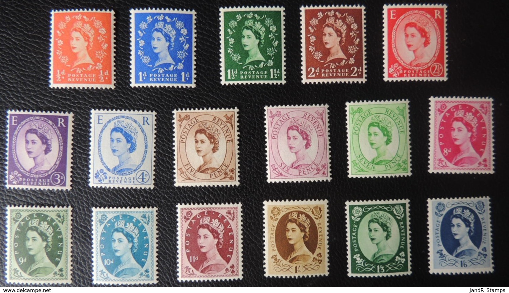 GREAT BRITAIN QEII 1952-54 WILDINGS TUDOR CROWN MOUNTED MINT SG515-531 17 VALUES GB - Unused Stamps