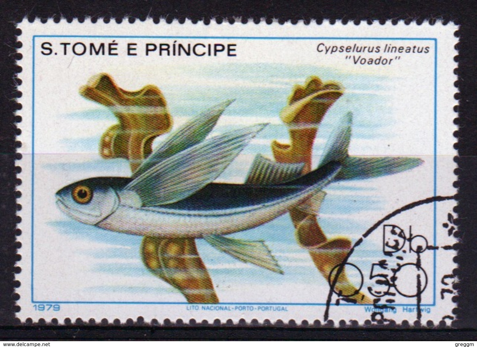 St Thomas & Prince Islands 1980 Single 50c Stamp From The Fish Series. - Sao Tome And Principe