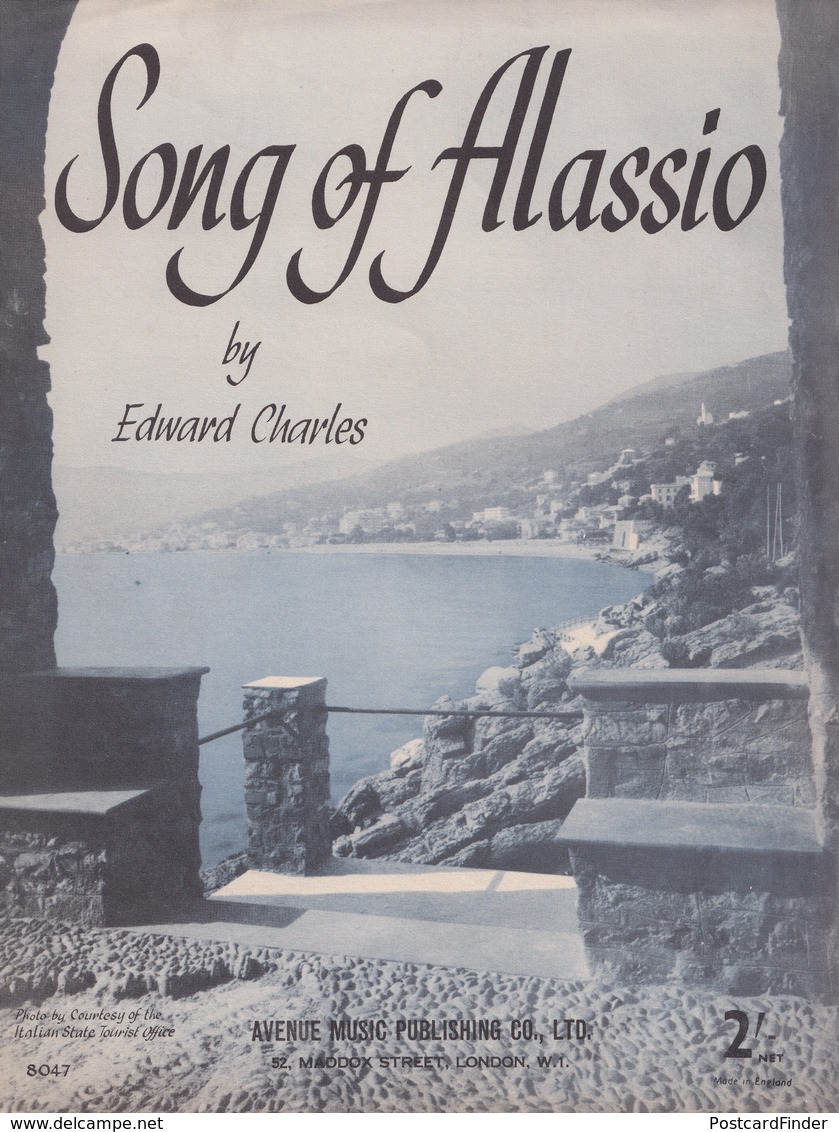 Song Of Alassio Edward Charles 1950s Sheet Music - Manuscripts